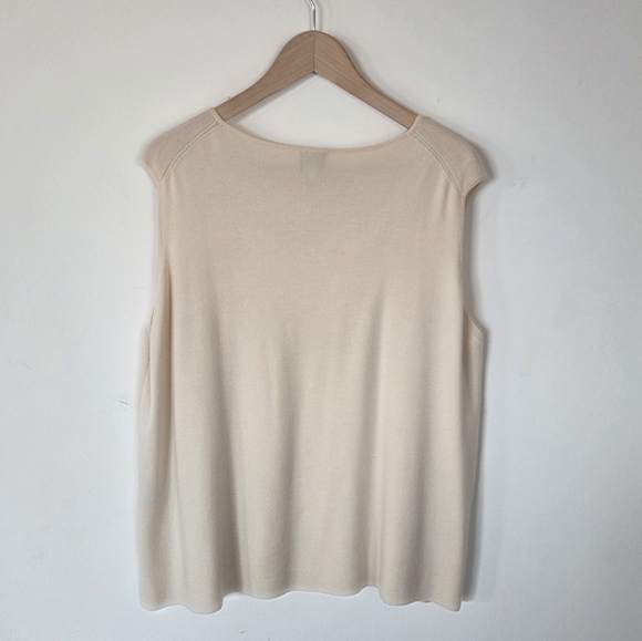 Eileen Fisher Sleeveless Cardigan SAweater Cami Top Italian Yarn Merino Wool - Picture 8 of 9